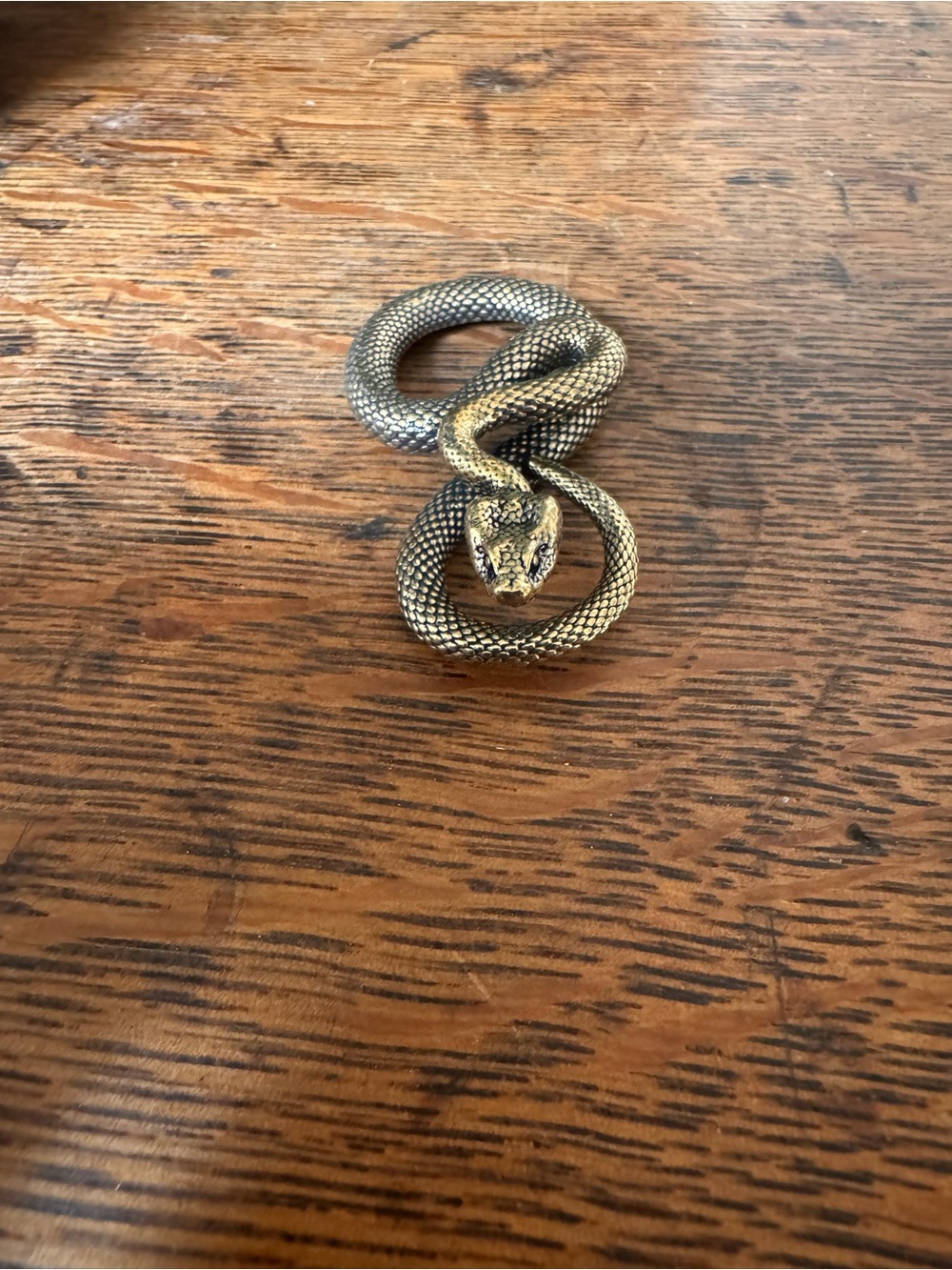 Decorative Reptile Figurine - Gold and Black Snake